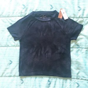 AE Black Tie-dye Ribbed T-shirt XS